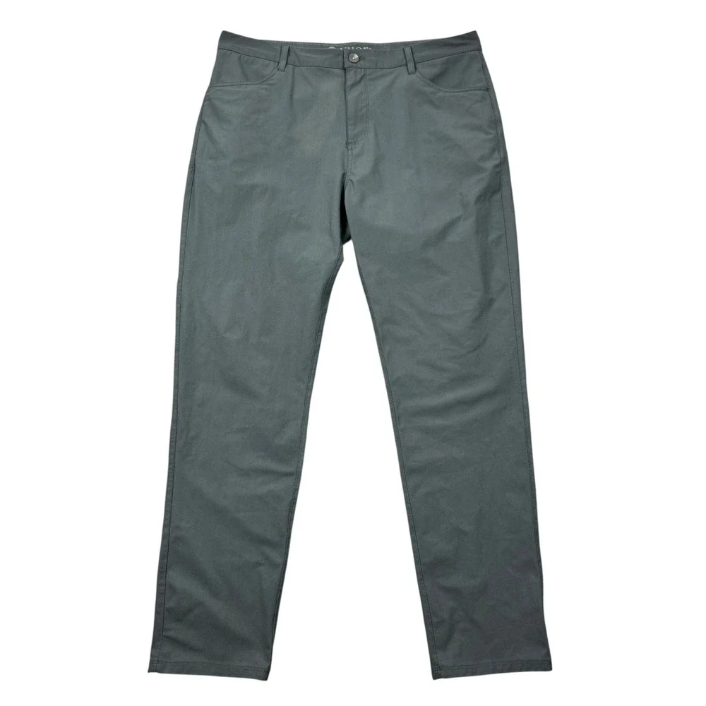 Vuori Meta Pants Men 36x31 Gray Athletic Slim Fit Performance Chino V430